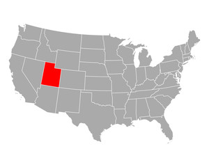Karte von Utah in USA