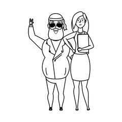 motorcyclist man with woman characters