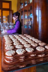 Traditional almond cookies, Parada bar, Los Canarios municipality, La Palma island, Canary Islands, Spain, Europe, Unesco Biosphere Reserve