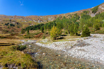 The upper course of the Mur (Mura) River in Austrian Alps