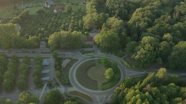 Aerial Het Provinciaal Domein Bokrijk in genk flanders entrance