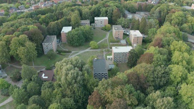 Leuven sportkot university campus KUleuven dorm buidings Aerial in belgium
