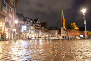 Obraz premium Dom-Römer. The city of old old building in the city of Frankfurt am Main. Old houses and buildings in Germany. 10.01.2020 Frankfurt am Main Germany.