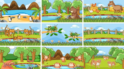 Background scenes of animals in the wild