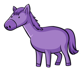 Purple horse on white background