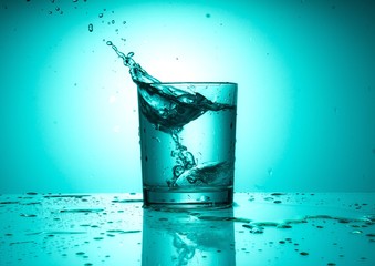 glass of water with ice