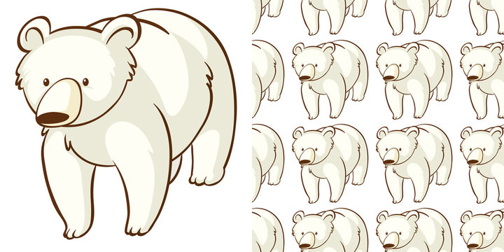 Seamless background design with polar bear