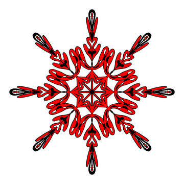 Abstract circle floral element in scandinavian style. Vector Illustration. isolate d on white background. flat disign