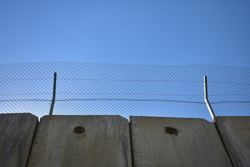 Barbed wire on top of the Separation Wall Bethlehem