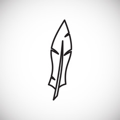 Feather icon outline on background for graphic and web design. Creative illustration concept symbol for web or mobile app