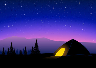 Fototapeta na wymiar Camping Night