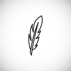 Feather icon outline on background for graphic and web design. Creative illustration concept symbol for web or mobile app