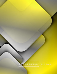 Rounded squares shapes composition geometric abstract background. 3D shadow effects and fluid gradients. Modern overlapping forms.