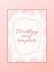 Wedding vector card template. Modern illustration for design and web.