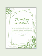 Wedding vector card template. Modern illustration for design and web.