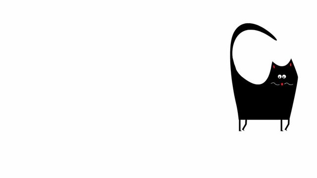 Funny cat walking (seamless loop animation)