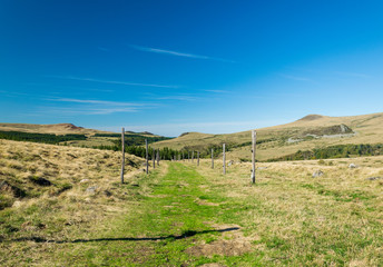 Fototapeta premium Sentier de randonnée entre le lac de Guéry et le lac de Servière