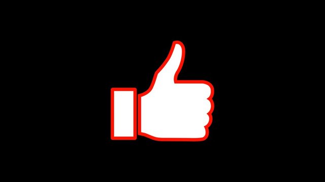 Animated thumbs up icon with alpha channel in 4k