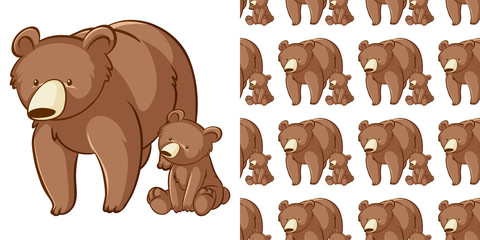 Fototapeta premium Seamless background design with grizzly bear