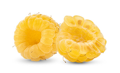 white raspberries isolated on white