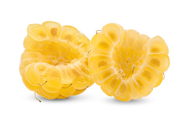 half white raspberry on white