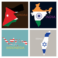Obraz premium World map-countries in color on white background