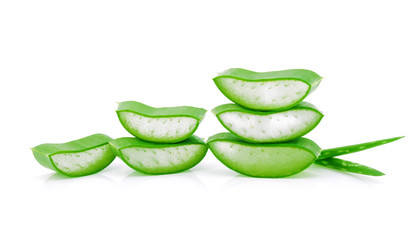Aloe vera sliced isolated on white background