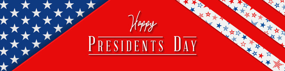 Presidents' Day. Presidents Day poster. Happy Presidents Day Background and symbols with USA flag. Vector illustration - Presidents' Day in the United States.