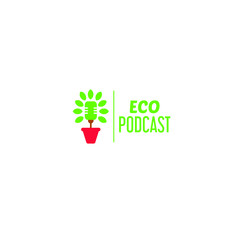 eco podcast logo concept. symbol and icon of podcast