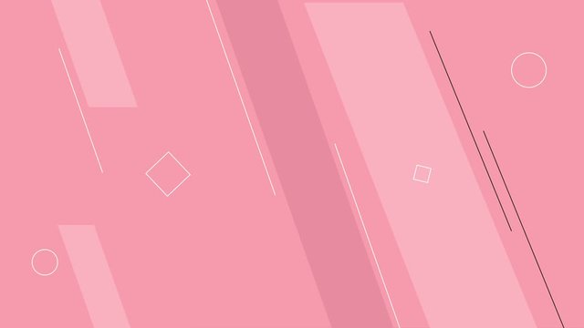 Simple looped pink background with geometric shapes.