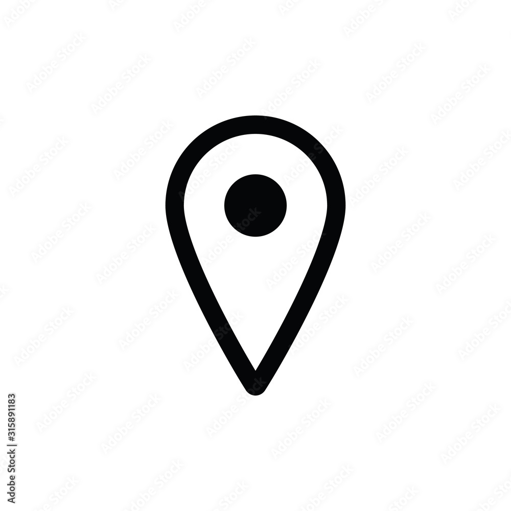Poster map pointer - vector icon, line design