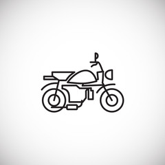 Obraz na płótnie Canvas Motorcycle icon outline on background for graphic and web design. Creative illustration concept symbol for web or mobile app
