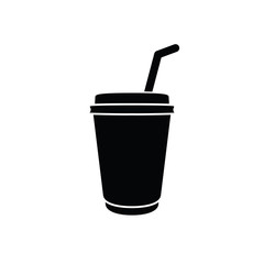 disposable cup of coffee icon. cafe logo.  disposable cup for cafe typography design. 