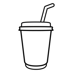disposable cup of coffee icon. cafe logo.  disposable cup for cafe typography design. 