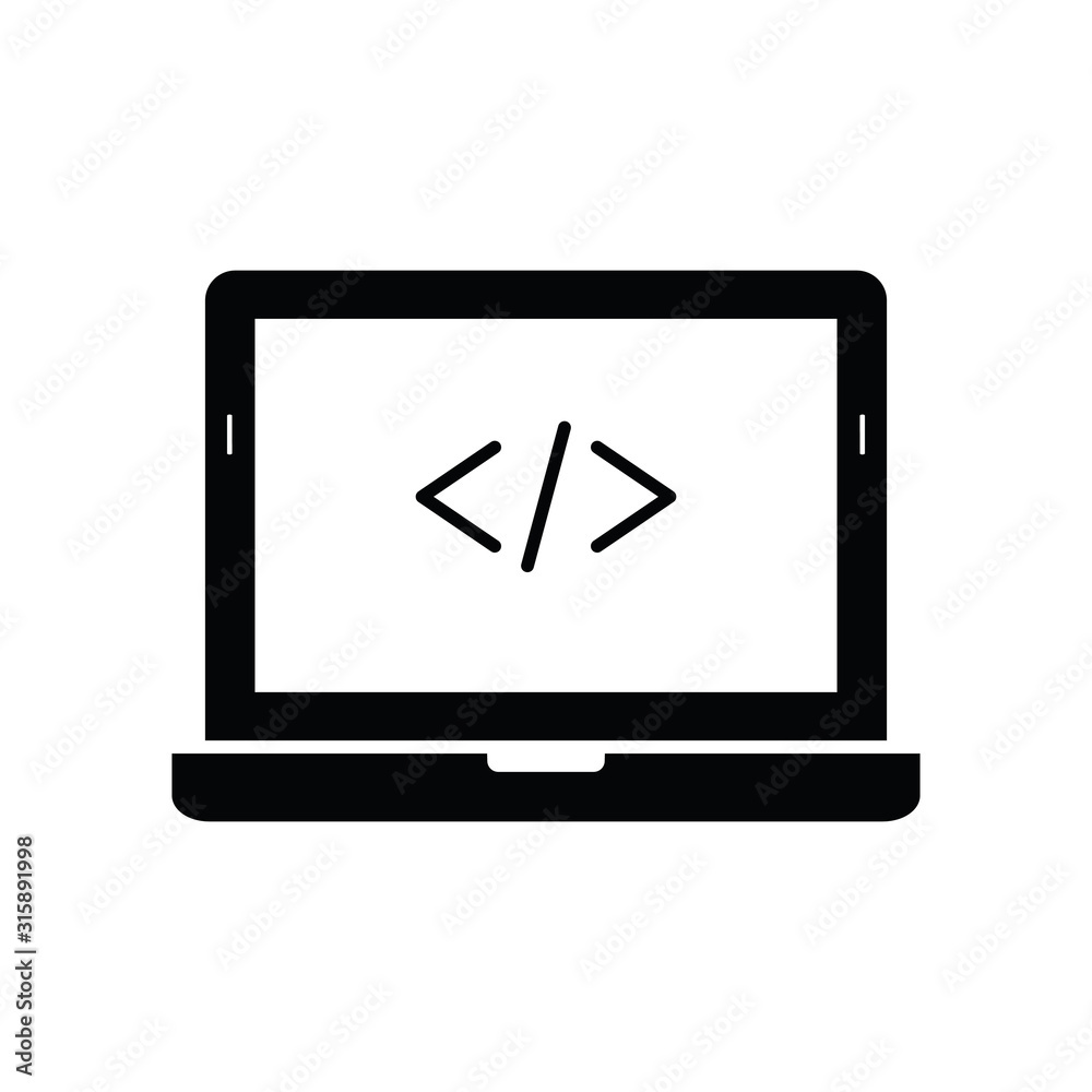 Poster code icon, php symbol vector.