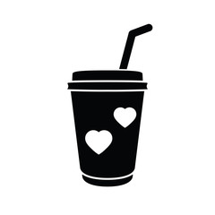 disposable cup of coffee icon. cafe logo.  disposable cup for cafe typography design. 