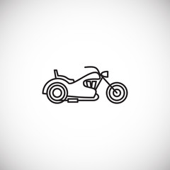 Motorcycle icon outline on background for graphic and web design. Creative illustration concept symbol for web or mobile app