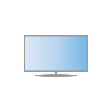 Lcd tv monitor flat vector illustration isolated on a white background.