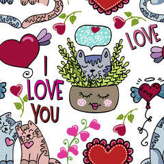 Vector illustration for valentines day. Ideal for gift, textile and paper products.