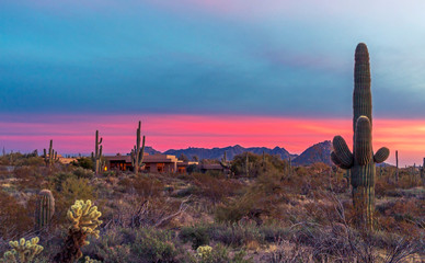 Sunset Time In North Scottsdale, Arizona - obrazy, fototapety, plakaty