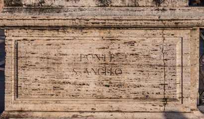  Saint Angelo Bridge detail in Rome, Italy