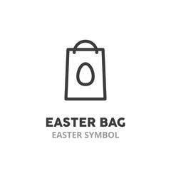 Easter bag simple  line icon. Easter holiday symbol. Vector illustration symbol elements for web design.