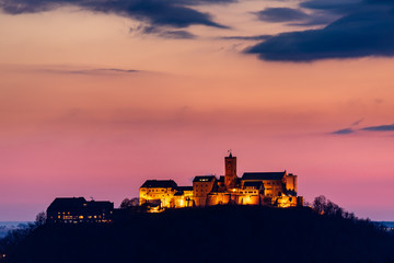 The Wartburg Castle at Sunrise in Thuringia Germany