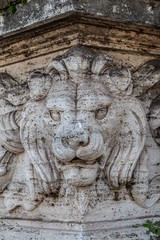 Fototapeta na wymiar Vittorio Emanuele II bridge details, sculptures and statues in Rome, Italy