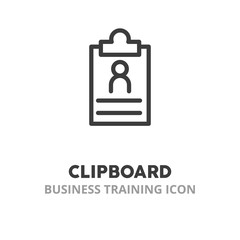 Clipboard simple line icon. Concept of startups, set up a business, teamwork. Vector illustration symbol elements for web design..