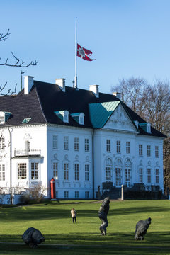 Marselisborg Castle Jutland, Denmark Mourning Prins Henriks Death  on February 13th. 2018