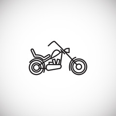 Motorcycle icon outline on background for graphic and web design. Creative illustration concept symbol for web or mobile app