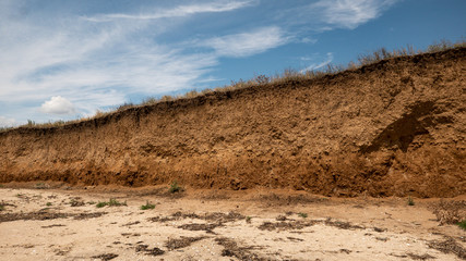 cliff of the coast on the Sea of Azov