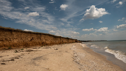 cliff of the coast on the Sea of Azov