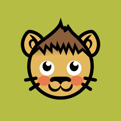 Little lion avatar. Cartoon character.